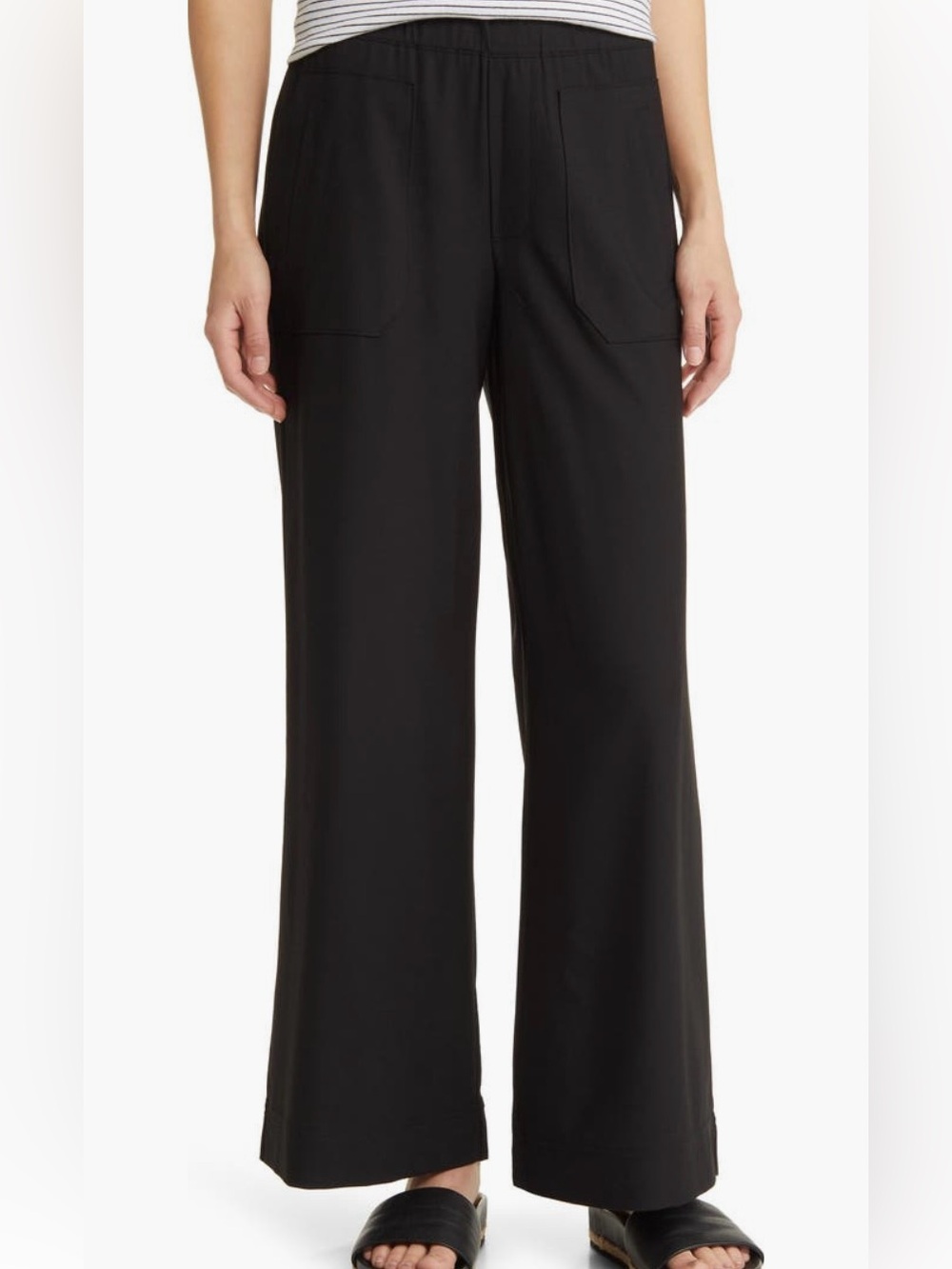 Wit & Wisdom Wide-Leg Pull-On Pants — Cream